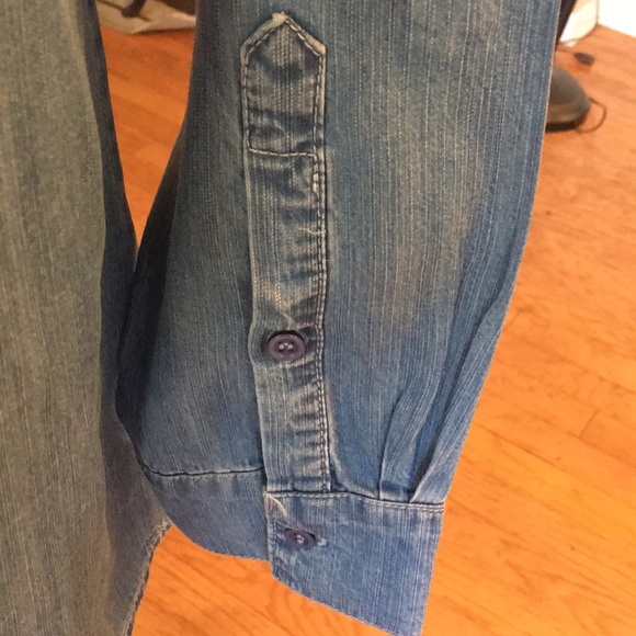 PRE-OWNED CELEBRITY PINK JEAN TUNIC SHIRT - Picture 7 of 8